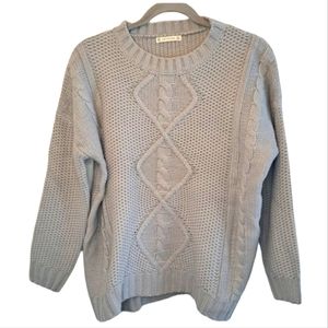 Peachcoco Gray Knit Pullover Crew Neck Sweater Size XL